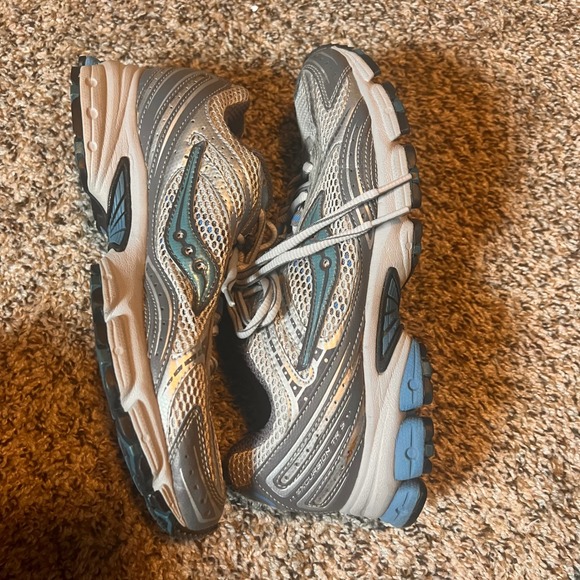 Saucony Excursion TR5 Trail Running Shoes Cushioned Athletic Silver Blue Size 10 - Picture 5 of 7